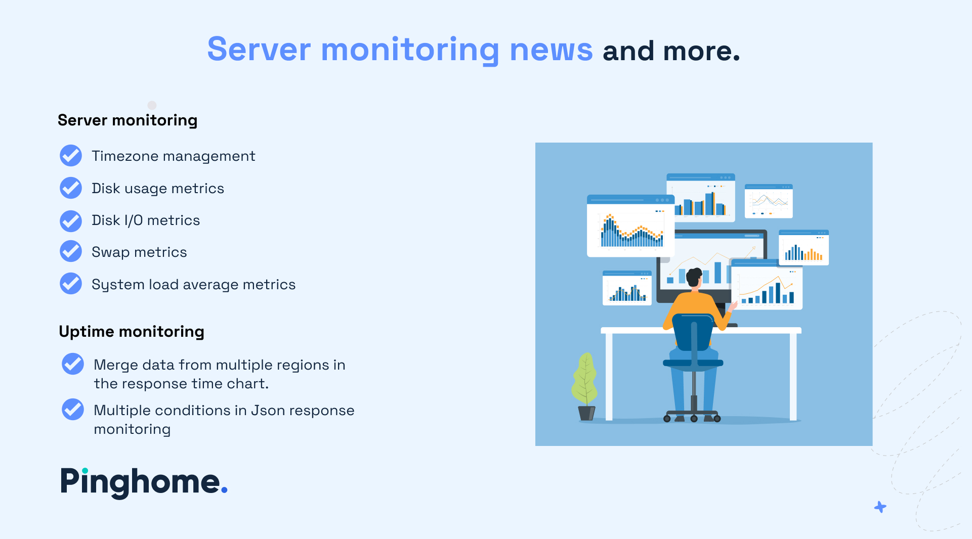 New server metrics and uptime features at Pinghome